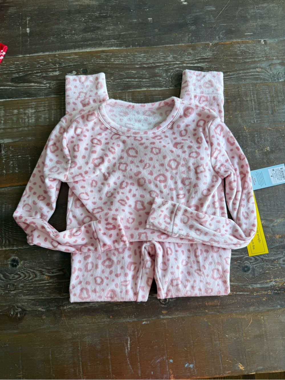 Cat & Jack Pink Leopard-Print Long Sleeve Pajama Set